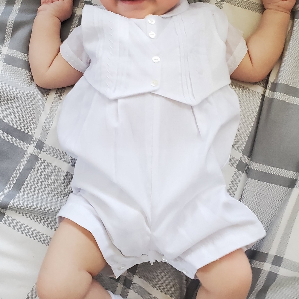 Baby boy baptism outfit